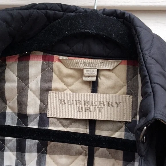 BURBERRY CHECK LINED BELTED QUILTED BLACK TRENCH COAT